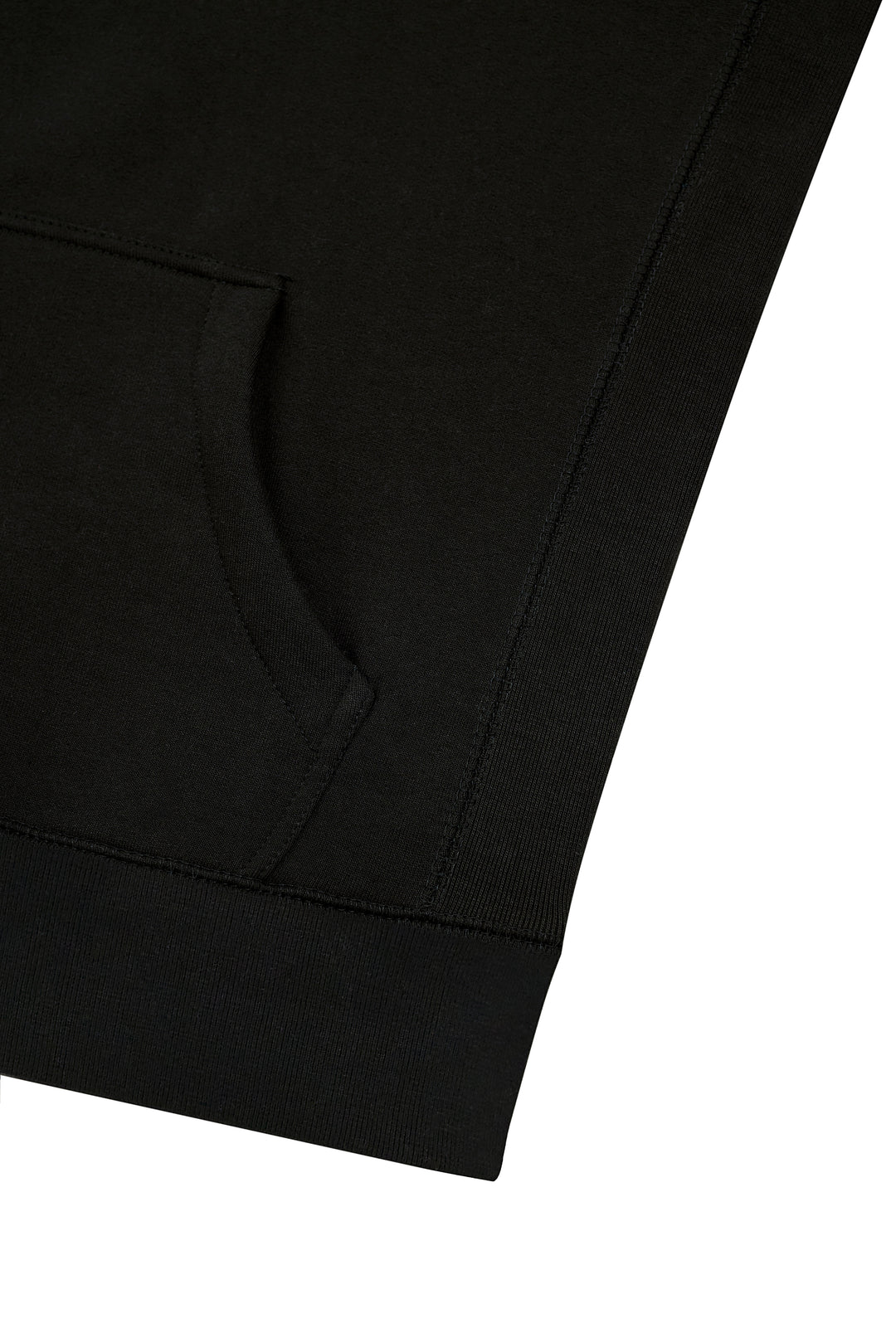 Detail of Renowned Wear 3D Motif Logo Premium Heavyweight Pre-Shrunk Hoodie in Black