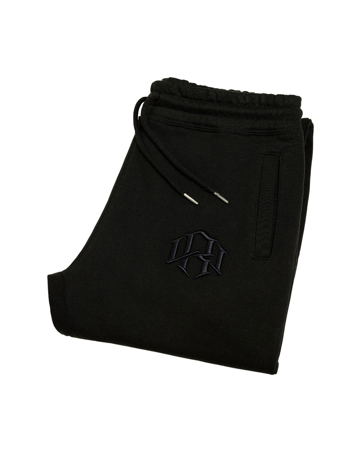 folded Black Colored Premium 400gsm Heavyweight Sweatpants by RENOWNED WEAR