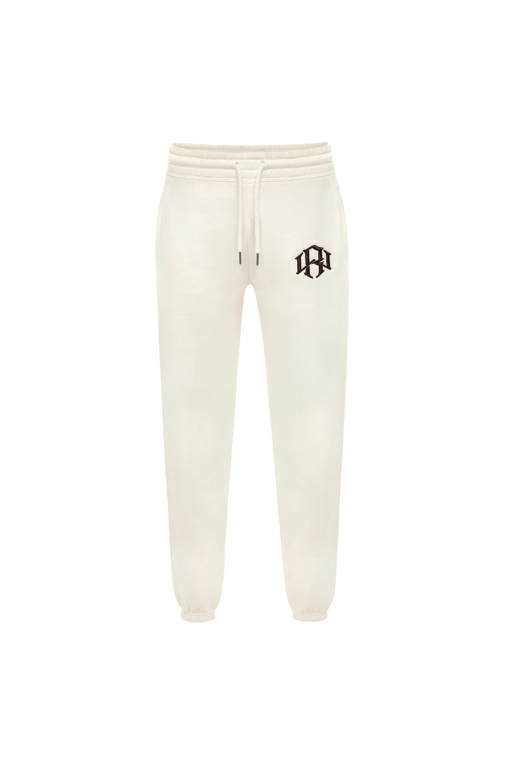Premium 400gsm Heavyweight Cream Sweatpants Ghost Mannequin by RENOWNED WEAR
