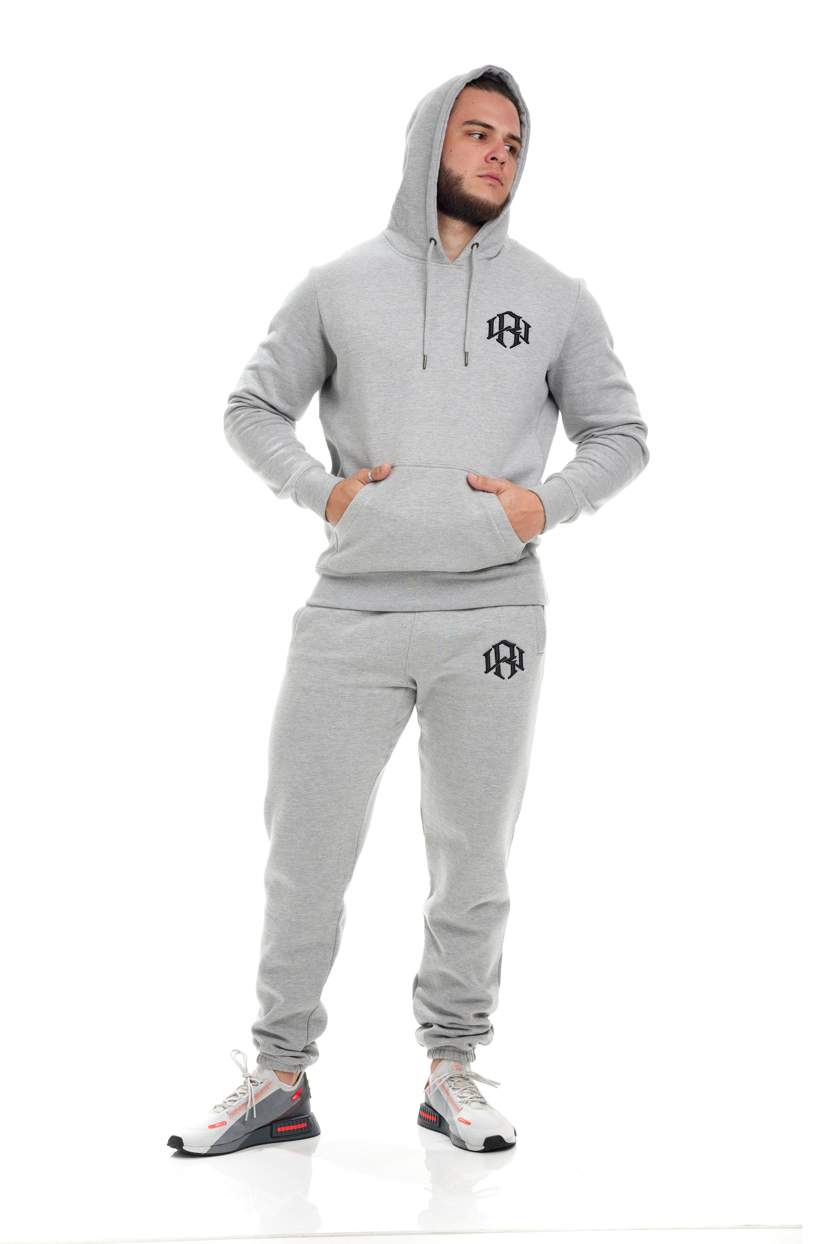 R. W LOGO HOODIE HEATHER GREY