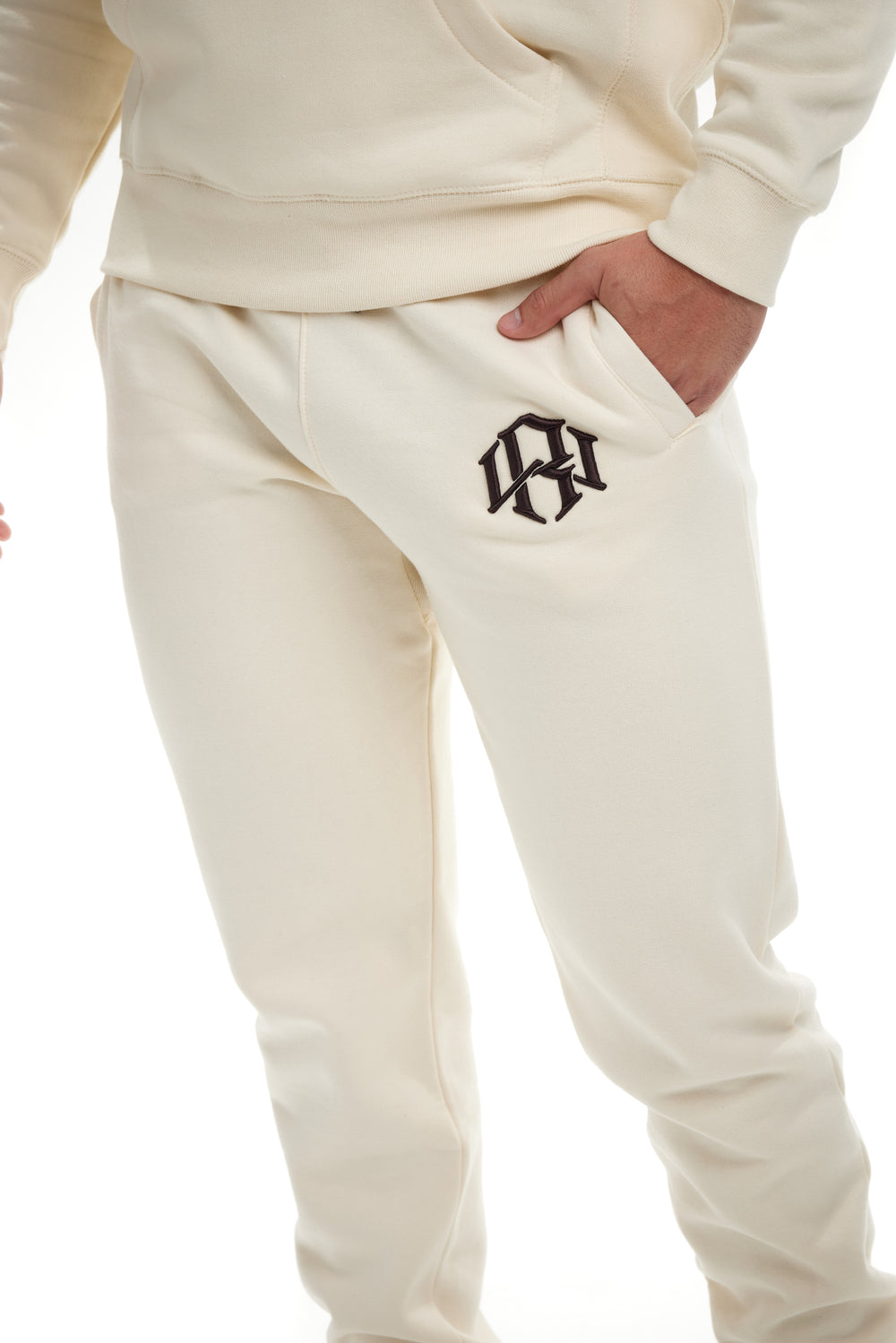 R. W LOGO SWEATPANTS CREAM by RENOWNED WEAR  - SWEATPANT available at RENOWNED WEAR 